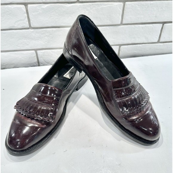 San Remo Made in Italy Burgundy‎ Men's Dress Shoes 9.5 M - Picture 1 of 10